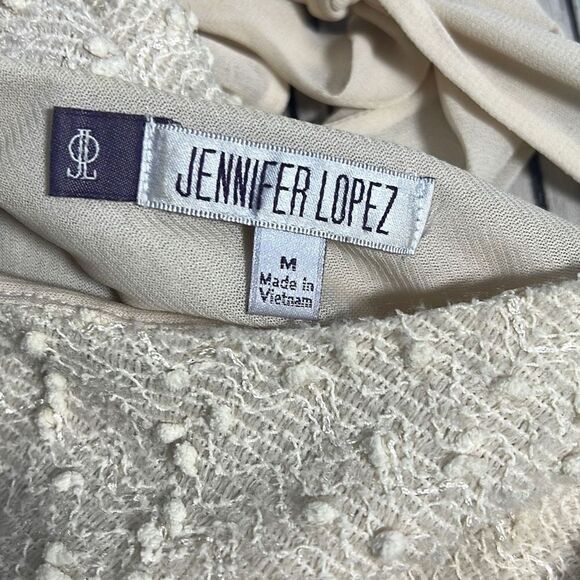 JENNIFER LOPEZ SIZE M  LIGHT WEIGHT SEQUINED SWEATER W BEHIND THE NECK SASH / BO - Picture 5 of 10